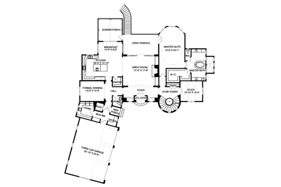 Floor Plan - Main Floor for European House Plan #413-863 - 4 bed, 4.5 bath