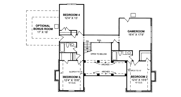 Dream House Plan - Southern Floor Plan - Upper Floor Plan #20-336