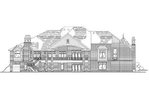 Exterior - Rear Elevation for European House Plan #5-333 - 5 bed, 5 bath