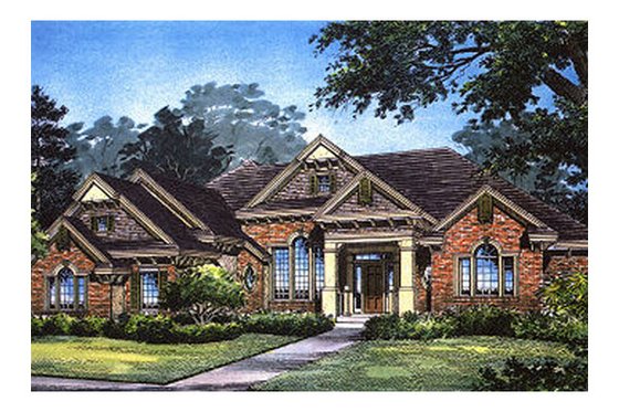 Exterior - Front Elevation for Traditional House Plan #417-404 - 5 bed, 5 bath