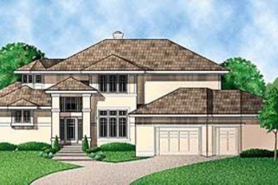 Exterior - Front Elevation for Modern House Plan #67-273 - 4 bed, 4 bath