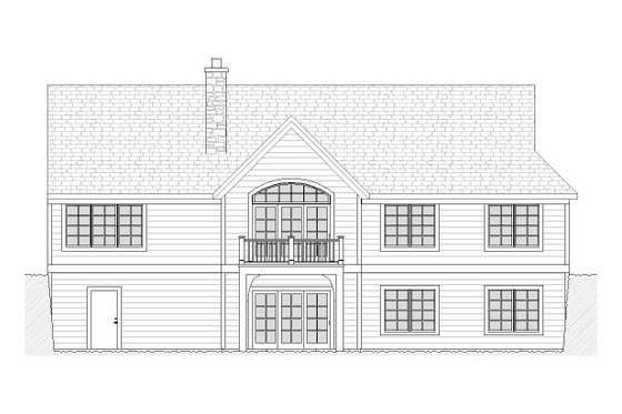 Exterior - Rear Elevation for Ranch House Plan #901-64 - 5 bed, 3 bath