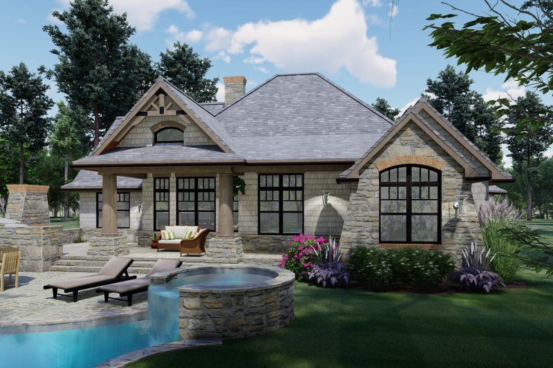Architectural House Design - Exterior - Rear Elevation 2 for Craftsman House Plan #120-171 - 3 bed, 2 bath