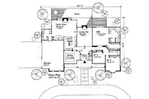 Floor Plan - Main Floor for Ranch House Plan #50-143 - 3 bed, 2.5 bath