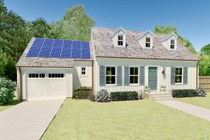 Exterior - Front Elevation 3 for Colonial House Plan #489-7 - 3 bed, 2.5 bath