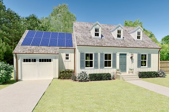 Exterior - Front Elevation 3 for Colonial House Plan #489-7 - 3 bed, 2.5 bath