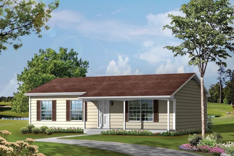 Dream House Plan - Ranch Exterior - Front Elevation Plan #57-712