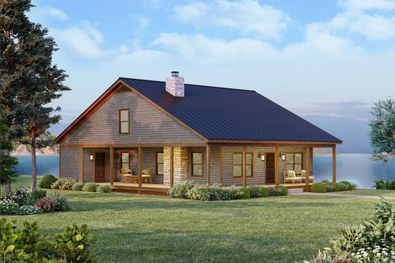 Exterior - Front Elevation 3 for Country House Plan #932-1426 - 1 bed, 2 bath