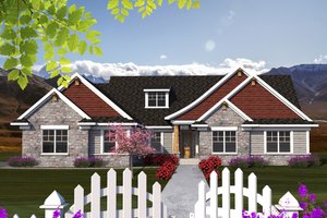 Ranch Exterior - Front Elevation Plan #70-1168