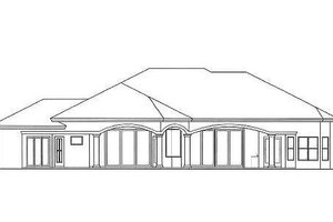 Exterior - Rear Elevation for Mediterranean House Plan #27-229 - 4 bed, 4.5 bath