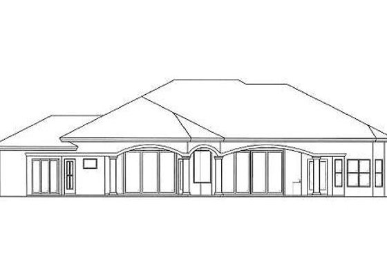 Exterior - Rear Elevation for Mediterranean House Plan #27-229 - 4 bed, 4.5 bath