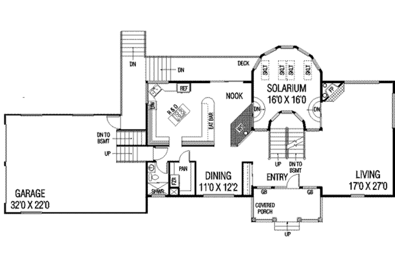 Architectural House Design - Floor Plan - Main Floor for Bungalow House Plan #60-360 - 3 bed, 3 bath