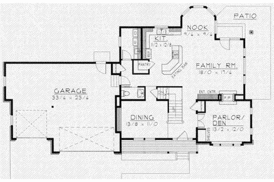 Floor Plan - Main Floor for Traditional House Plan #112-134 - 3 bed, 2.5 bath