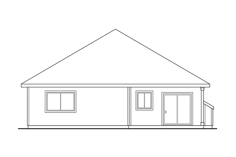 House Plan Design - Exterior - Rear Elevation House Plan #124-334 - 3 bed, 2 bath