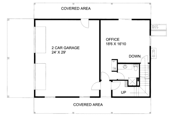 Floor Plan - Lower Floor for Cabin House Plan #117-792 - 2 bed, 3 bath