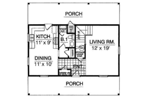 Floor Plan - Main Floor for Cottage House Plan #40-184 - 3 bed, 2 bath