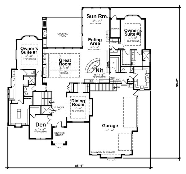 Home Plan - Traditional Floor Plan - Main Floor Plan #20-2530