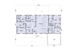 Floor Plan - Main Floor for Barndominium House Plan #1107-43 - 5 bed, 4.5 bath