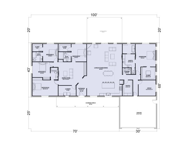Home Plan - Barndominium Floor Plan - Main Floor Plan #1107-43