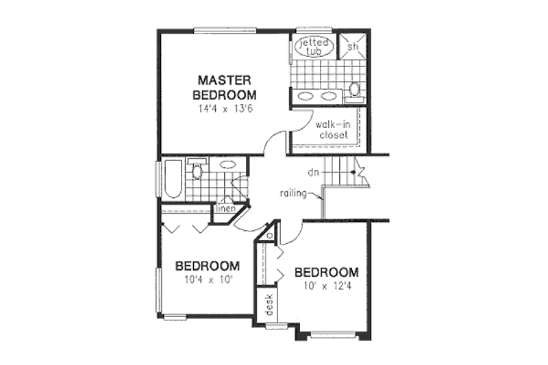 House Design - Floor Plan - Upper Floor for European House Plan #18-9530 - 4 bed, 2.5 bath