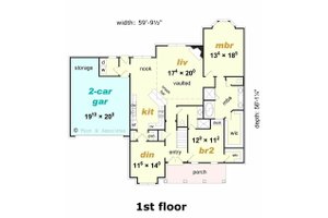 Floor Plan - Main Floor for Farmhouse House Plan #329-354 - 4 bed, 3 bath