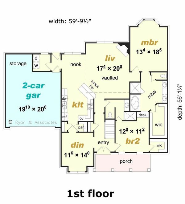Farmhouse Floor Plan - Main Floor Plan #329-354