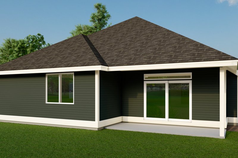 House Plan Design - Exterior - Rear Elevation for Craftsman House Plan #53-727 - 4 bed, 2 bath