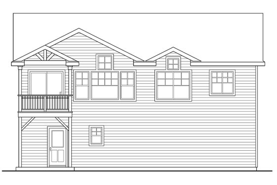 Exterior - Rear Elevation for Craftsman House Plan #124-825 - 2 bed, 3 bath