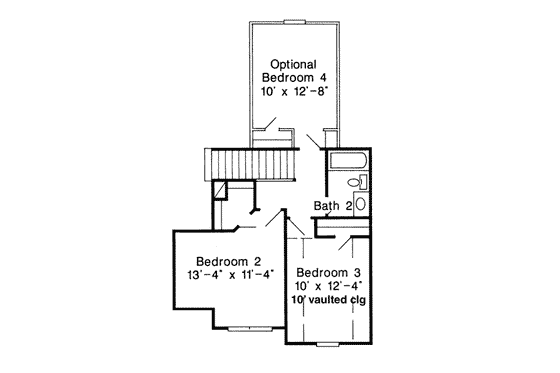 Floor Plan - Upper Floor for Traditional House Plan #410-154 - 3 bed, 2.5 bath
