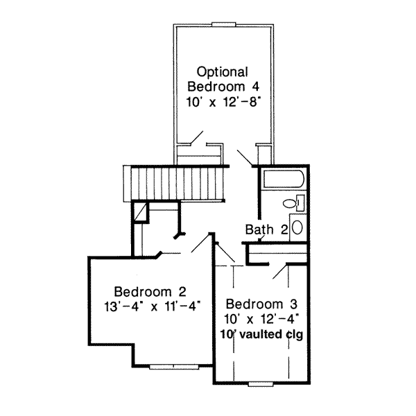 House Plan Design - Traditional Floor Plan - Upper Floor Plan #410-154