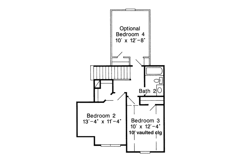 Home Plan - Floor Plan - Upper Floor for Traditional House Plan #410-154 - 3 bed, 2.5 bath