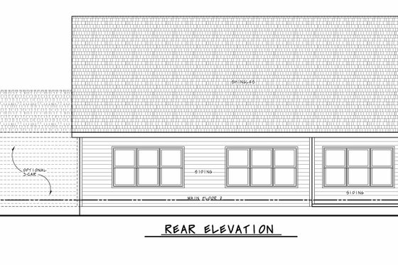 Exterior - Rear Elevation for Traditional House Plan #20-2425 - 2 bed, 2.5 bath