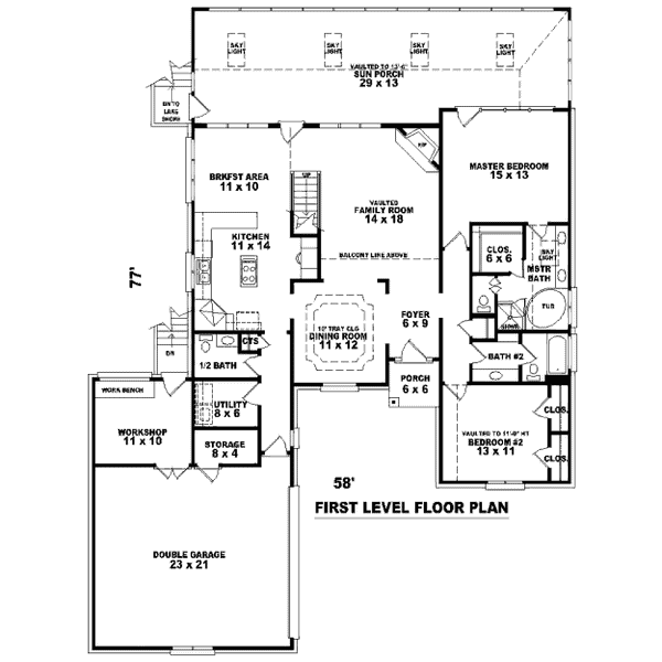 Floor Plan - Main Floor for European House Plan #81-13734 - 4 bed, 3.5 bath