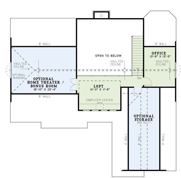 Floor Plan - Upper Floor for European House Plan #17-2256 - 4 bed, 2 bath