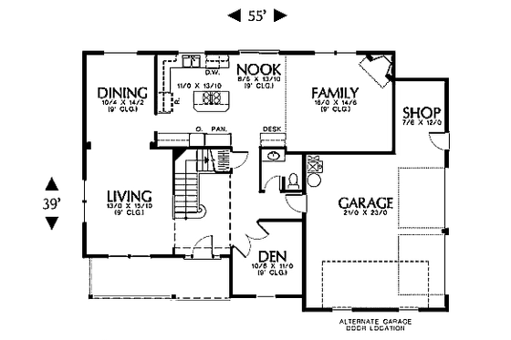 Floor Plan - Main Floor for Country House Plan #48-176 - 6 bed, 2.5 bath