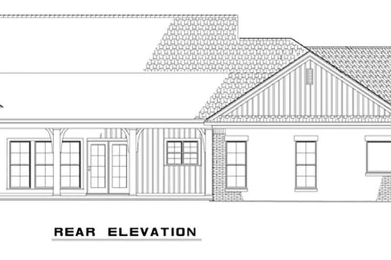 House Blueprint - Exterior - Rear Elevation for Country House Plan #17-2555 - 3 bed, 2.5 bath