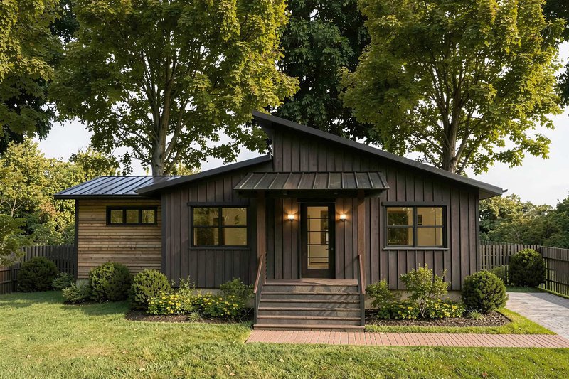 House Plan Design - Exterior - Front Elevation 2 for Modern House Plan #79-329 - 3 bed, 2 bath