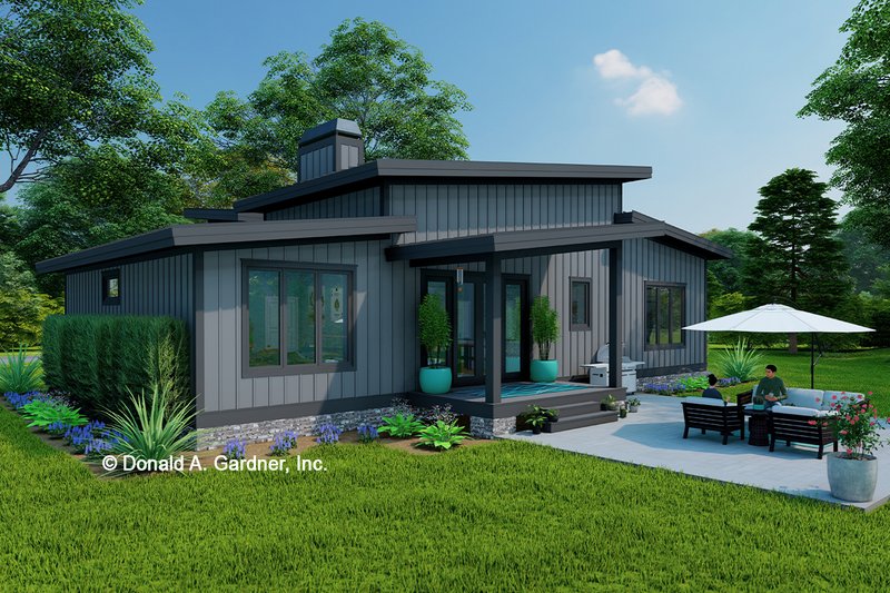 Home Plan - Exterior - Rear Elevation 2 for Modern House Plan #929-1176 - 3 bed, 2 bath