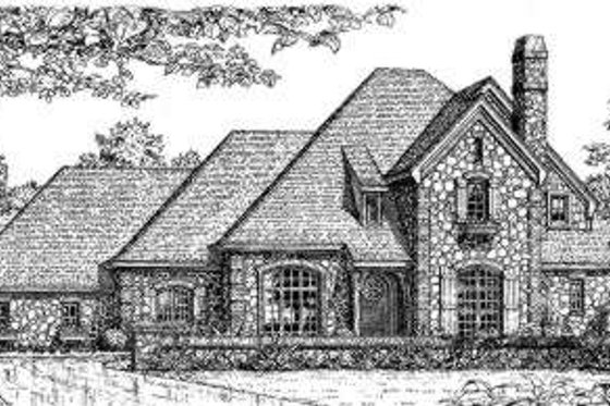 Exterior - Front Elevation for European House Plan #310-135 - 4 bed, 3 bath