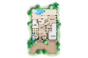Mediterranean Style House Plan - 4 Beds 3.5 Baths 3233 Sq/Ft Plan #27-376 