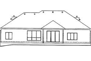 Exterior - Rear Elevation for European House Plan #20-2151 - 3 bed, 2 bath