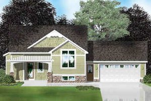Cottage Exterior - Front Elevation Plan #49-132
