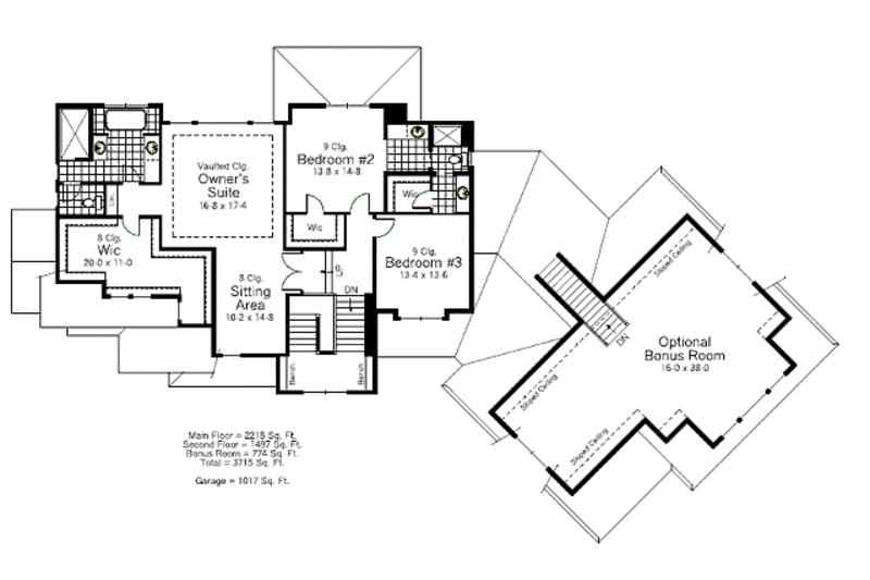 Dream House Plan - European style house plan, upper floor plan
