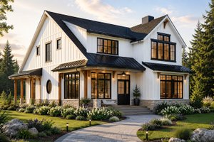 House Blueprint - Exterior - Front Elevation for Farmhouse House Plan #928-452 - 5 bed, 3 bath