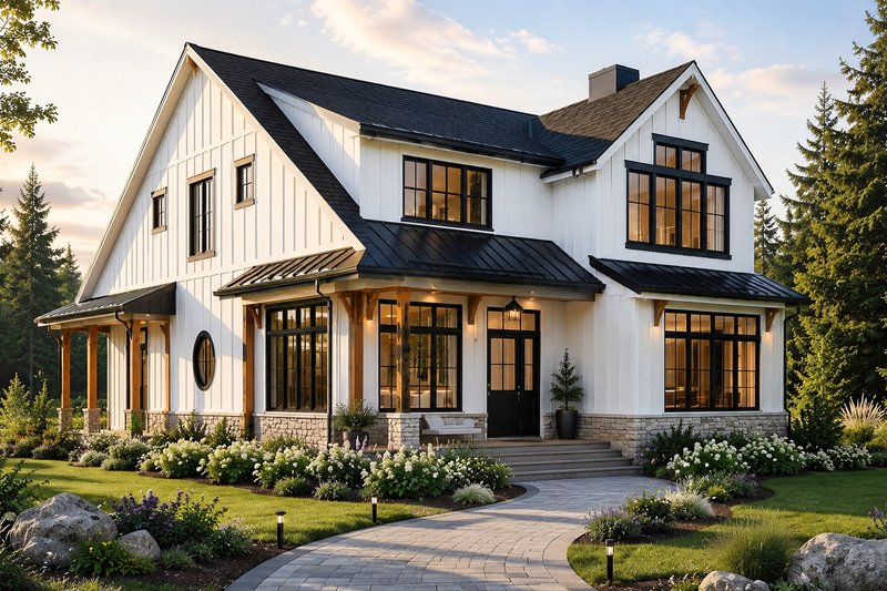 House Blueprint - Exterior - Front Elevation 2 for Farmhouse House Plan #928-452 - 5 bed, 3 bath