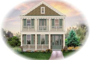 Southern Exterior - Front Elevation Plan #81-1381