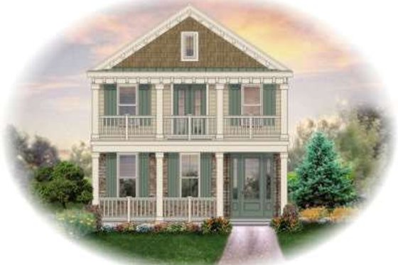 Exterior - Front Elevation for Southern House Plan #81-1381 - 3 bed, 3.5 bath