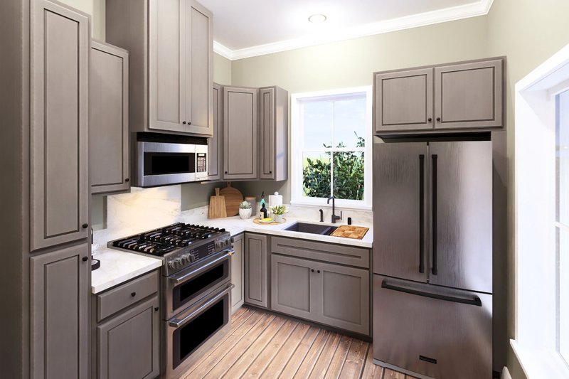 Architectural House Design - Interior - Kitchen for Cottage House Plan #44-307 - 2 bed, 1 bath