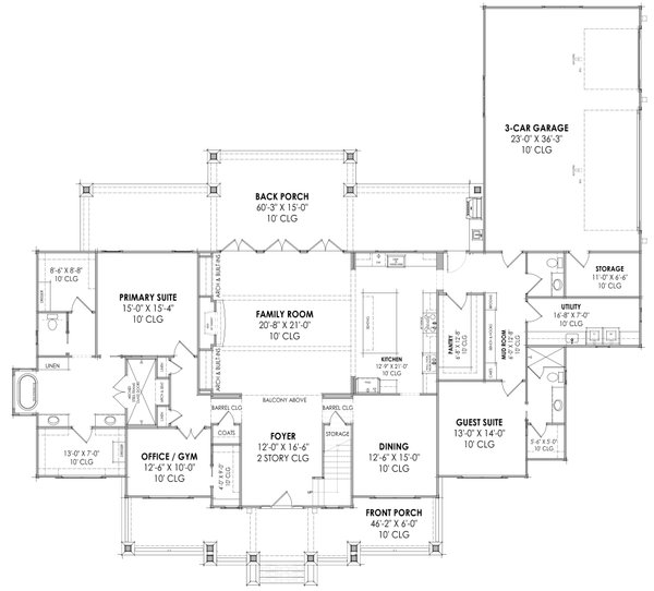 Colonial Floor Plan - Main Floor Plan #1096-9