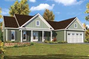 Ranch Exterior - Front Elevation Plan #57-639